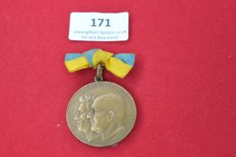 Medal with blue and yellow ribbon – 400-year jubilee, Braunschweig, 1931, with portraits of F.L.