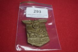 Braunschweig Kreistag Badge – A large pressed metal shield-shaped badge surmounted by eagle and