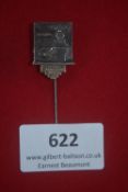 German 1000km Autobahn commemorative stickpin, square design with eagle over swastika, winged