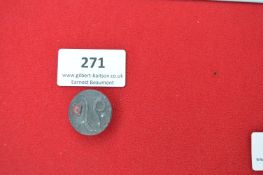 A German WWII-era membership badge, zinc construction. Reverse marked 