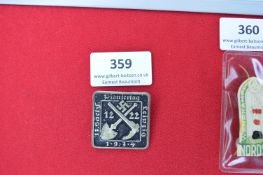 Pioniertag Leipzig Badge, 1934 – A square pressed metal badge, black enamel with white border,