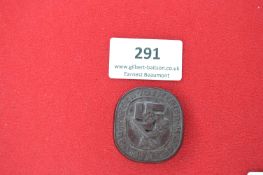 Pressed Metal Commemorative Tinnie Badge “Gelsenkirchen 25–28 Juni 1937” – Rectangular rounded badge