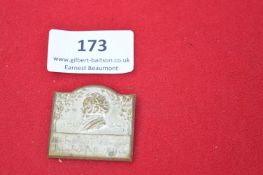 German commemorative badge with ribbon – profile portrait of composer (?) with dates 1813–1928,