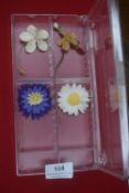 WHW Collection of Flower Badges – Four flower badges including Cherry Blossom, Cornflower, Daisy,