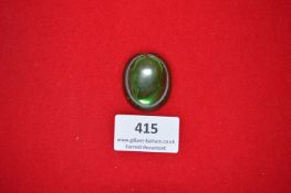 Glass Portrait Plaque of Otto von Bismarck – An oval-shaped green glass plaque with a left-facing