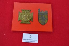 Two German Third Reich tinnies, one cross-form example dated 1. Juli 1934 for NSKK/SA meeting at