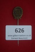 Bronze DRL Sports Badge stickpin, maker marked L. Chr. Lauer, Nürnberg to reverse. Fine quality with