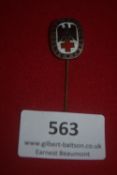Deutsches Rotes Kreuz (German Red Cross) enamel stickpin badge, showing eagle with swastika above
