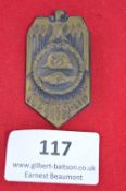 A German SA event badge, pressed brass example, issued for the S.A. Aufmarsch Lüdenscheid dated 8