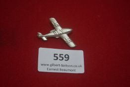 An NSFK/Deutscher Luftsportverband (DLV) badge in the form of a glider aircraft. Aluminium