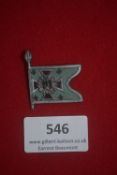 WHW miniature flag badge in the form of a Fahr- u. Kraftfahr-Einheiten standard, enamelled in pale