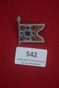 WHW miniature flag badge in the form of an Aufklärungsabteilung (Reconnaissance) standard, enamelled