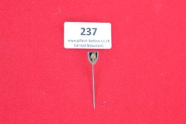 Enamel Membership Stickpin Badge – A small shield-shaped stickpin badge with enamelled arrow