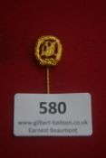 Miniature gold-grade Deutsches Sportabzeichen (German Sports Badge) stickpin, with oak-leaf wreath