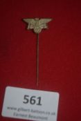 A finely detailed NSDAP stickpin badge in the form of the party eagle with outstretched wings