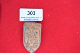 Shield-Shaped Copper Badge “RVD Elsthart 1934” – A copper pressed metal badge inscribed “RVD