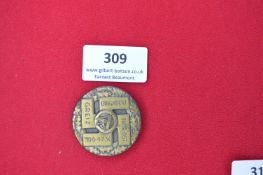 Circular Bronze Commemorative Badge “Greiz Brigade 41” – A bronze badge with oak leaf border and