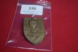 Gautag Wuppertal 1933 Badge – A large shield-shaped pressed metal badge featuring eagle on