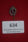 Stickpin, miniature Infantry Assault Badge (Infanterie-Sturmabzeichen), oval oakleaf wreath with