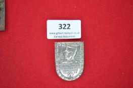 Tinnie – Sturmbann 116 Sporttreffen Lüneburg 1935, shield-shape with SA man’s head in relief, town