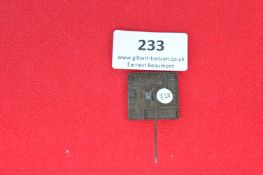 Oval Commemorative Sports Tinnie Badge – An oval silvered alloy tinnie badge embossed with