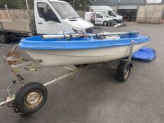 14ft Fiberglass GAF Rigged Sailing Boat with Road Trailer