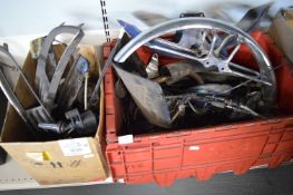 2x Boxes of Various Motorcycle Parts and Car Parts