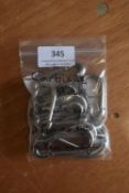 Bag of 9x Stainless Steel Carabiner Hooks