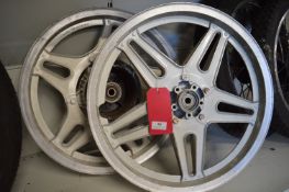 Pair of Powder Coated Motorcycle Wheels (no tyres)
