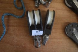 Pair of 2:1 Ratio Rope Blocks