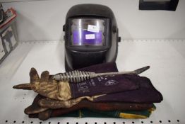 Auto Welding Screen, Gauntlets, Chipping Hammer, etc.
