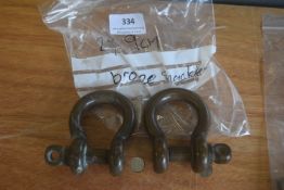 2x 9cm Bronze Bow Shackles