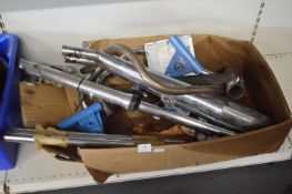 Various Motorcycle Parts Including Exhaust, Front Forks, Shock Absorbers, etc.