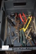 Quantity of Assorted Tools Including Filter, Open Ended, and Ring Spanners, etc. (crate not