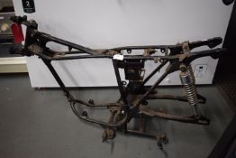 Motocycle Frame with Rear Suspension Arms and Springs