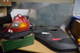 Various Car Parts Including Vauxhall Viva Mk 4 Side Window, Door Panel, Ford Mondeo Parts, etc.