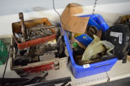 2x Boxes of Various Motorcycle Parts Including Cylinder Heads, Engine Blocks, etc.