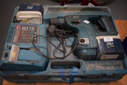 Makita DHR200 24v SDS Drill with Spare Battery, Charger, and Case