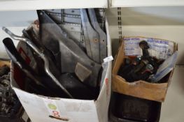 Quantity of Assorted Motorcycle Parts Including Handlebars, Springs, Front Axle, etc.