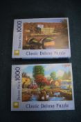 2x Classic Deluxe 1000pc Jigsaw Puzzles (as pictured)