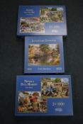3x Gibsons 1000pc Jigsaw Puzzles (as pictured)