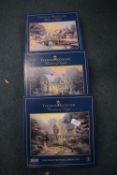 3x Gibson 1000pc Christmas Jigsaw Puzzles (as pictured)