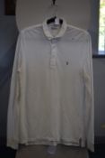 All Saints Men’s White Long Sleeve Polo Size: M
