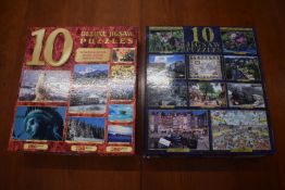 2x 10 Jigsaw Puzzles Sets