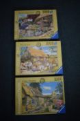 3x Ravensburger 1000pc Jigsaw Puzzles (as pictured)