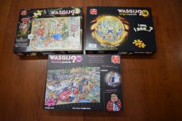 3x Wasgij? 1000pc Jigsaw Puzzles (as pictured)