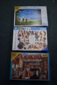 3x Assorted 1000pc Jigsaw Puzzles (as pictured)