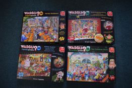 4x Wasgij? 1000pc Jigsaw Puzzles (as pictured)
