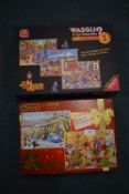 1x Wasgij? 3x 1000pc Jigsaw Set and 1x Falcon 2x 1000pc Jigsaw Set (as pictured)