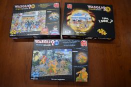 3x Wasgij? 1000pc Jigsaw Puzzles (as pictured)